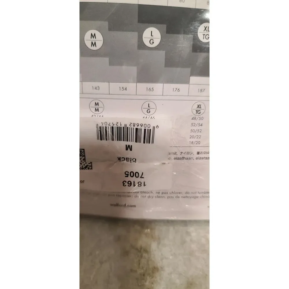 Wolford Control Top Tights Black/Commando The Essential Sheer Medium Nude Size M